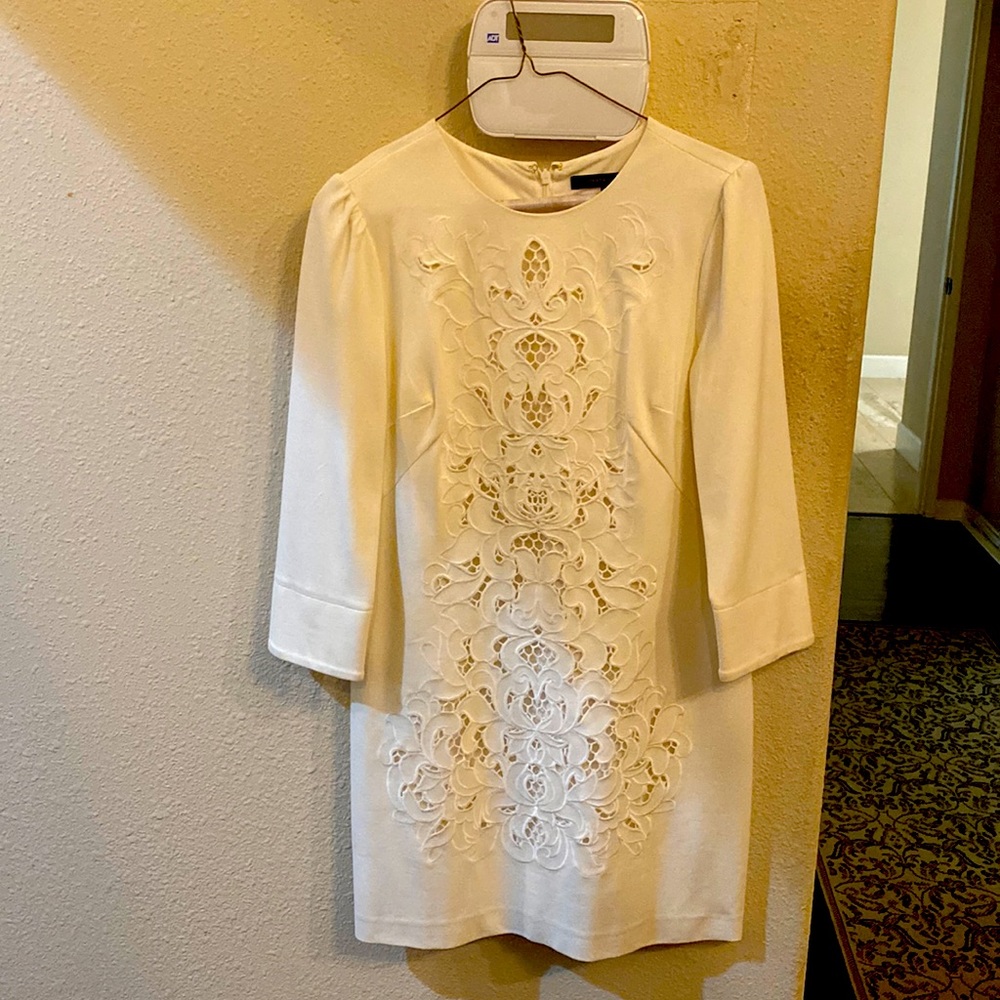Cynthia Steffe cream long sleeve dress